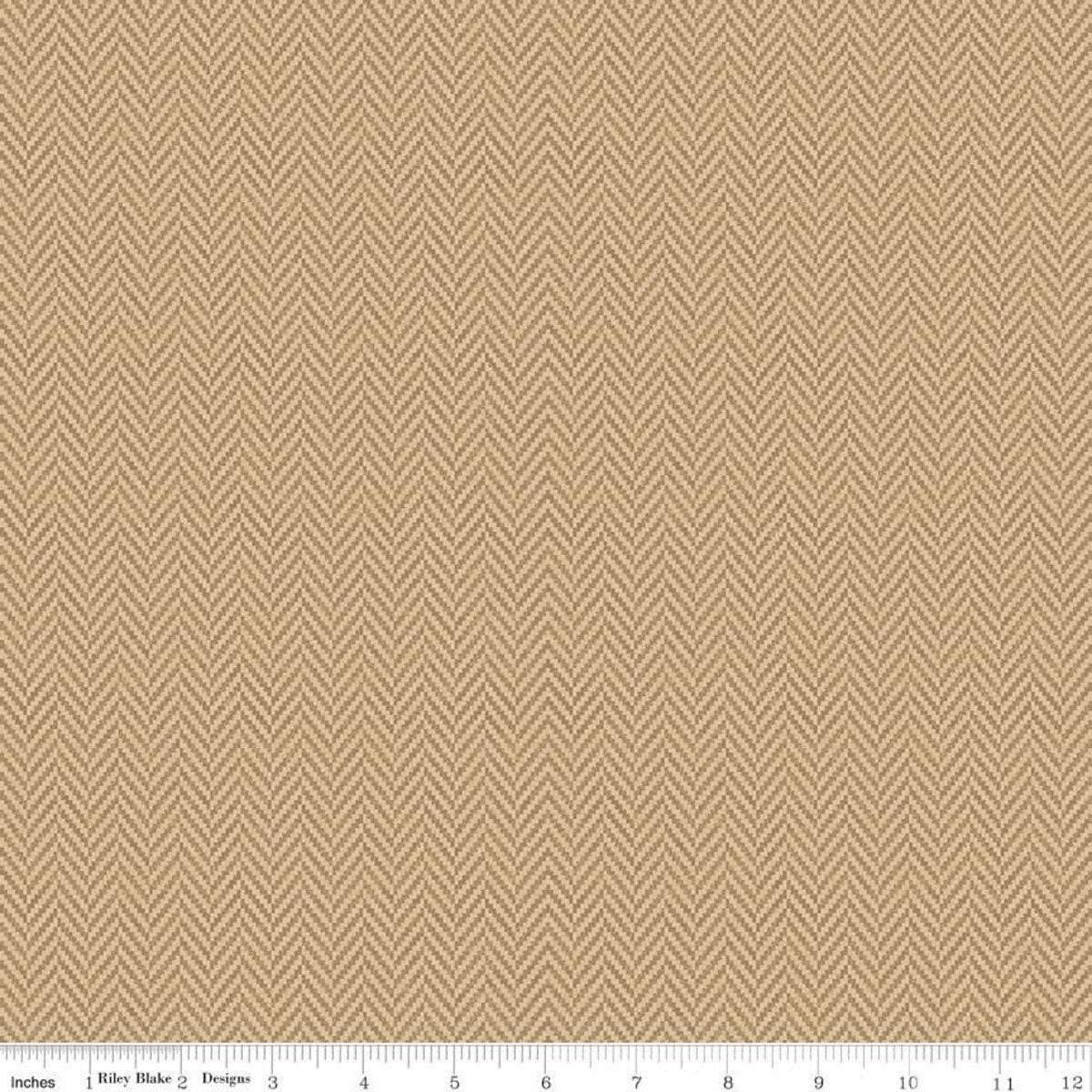 All About Plaids Herringbone Tan - 1/2 Yard Increments, Cut Continuously - by Riley Blake Designs