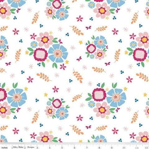 Clearance- Pure Delight Main in White - 1/2 Yard Increments, Cut Continuously - by Melanie Collette for Riley Blake Designs