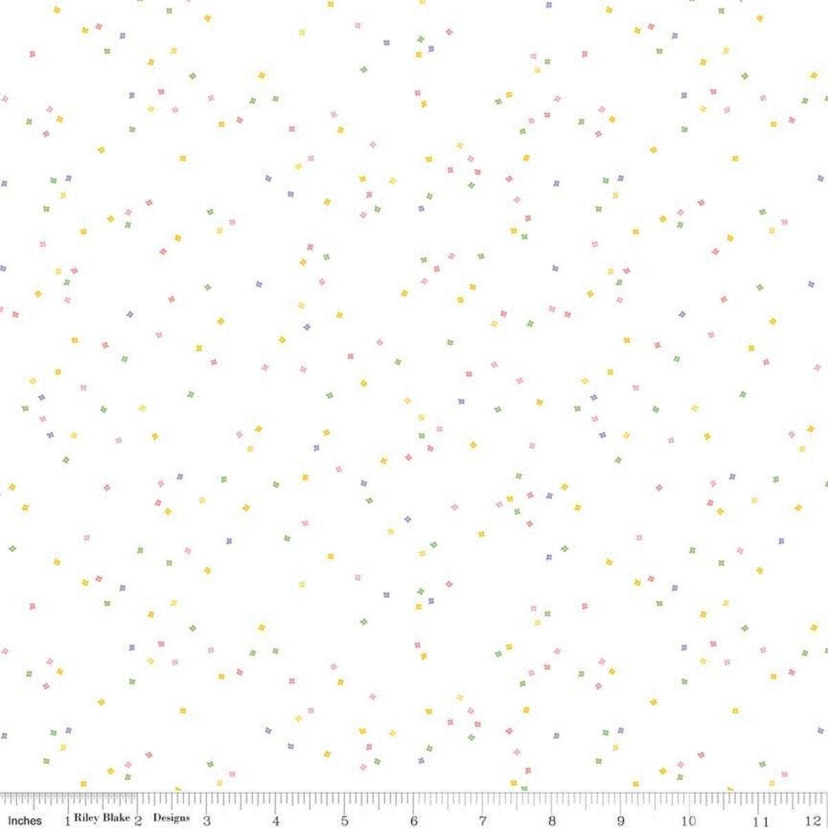 Spring Blossom on White - 1/2 Yard Increments, Cut Continuously - by Christopher Thompson for Riley Blake Designs
