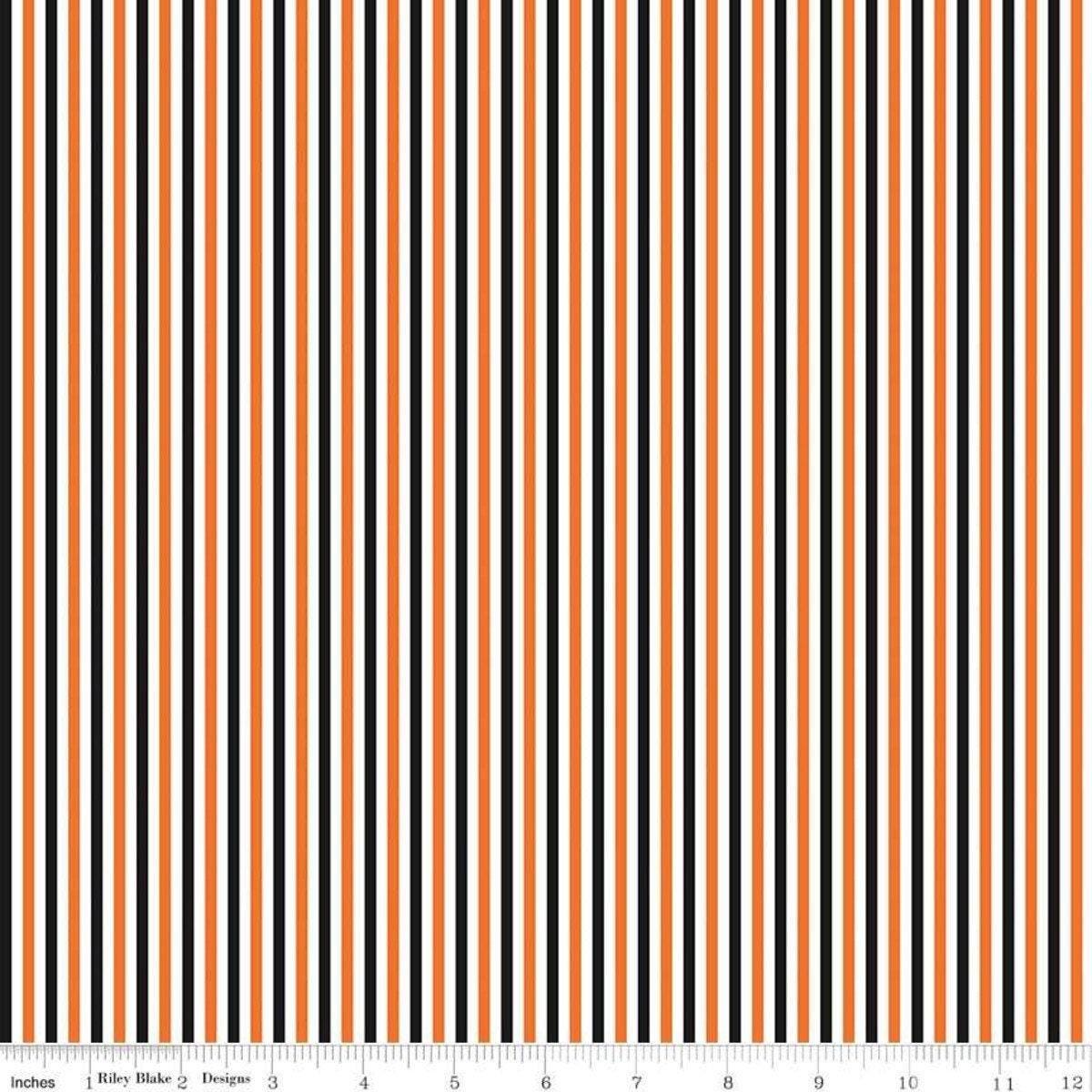Halloween Stripe 1/8th Inch - 1/2 Yard Increments, Cut Continuously - by Riley Blake Designs