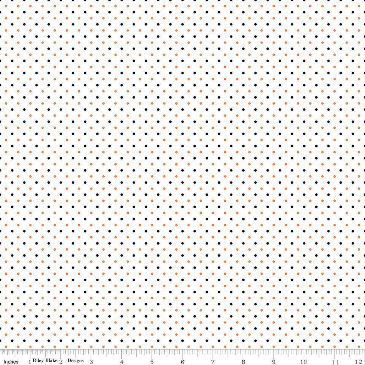 Swiss Dot Halloween - 1/2 Yard Increments, Cut Continuously - by Riley Blake Designs