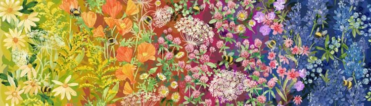 Wild Blossoms Rainbow - 1/2 Yard Increments, Cut Continuously - by Robin Pickens for Moda Fabrics