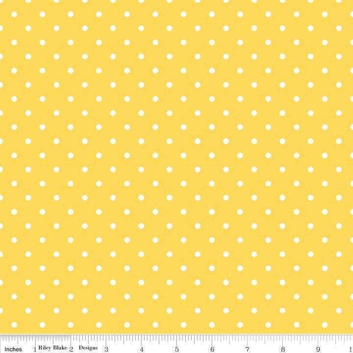 Swiss Dot Yellow - 1/2 Yard Increments, Cut Continuously - by Riley Blake Designs