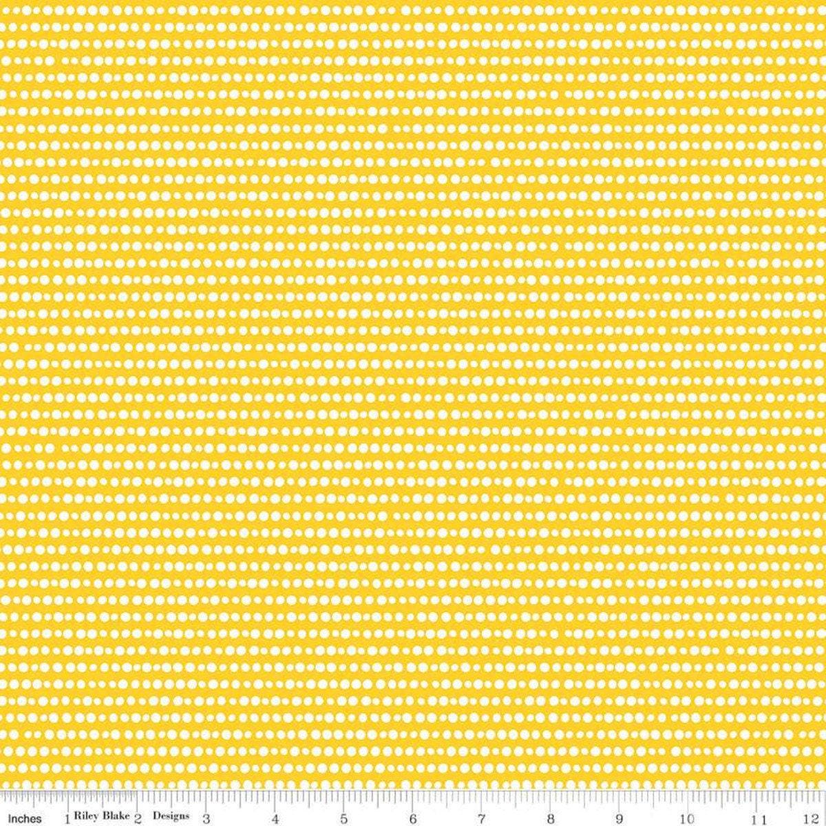 Clearance- Grl Pwr Spots Yellow - 1/2 Yard Increments, Cut Continuously - by Amber Kemp-Gerstel for Riley Blake Designs