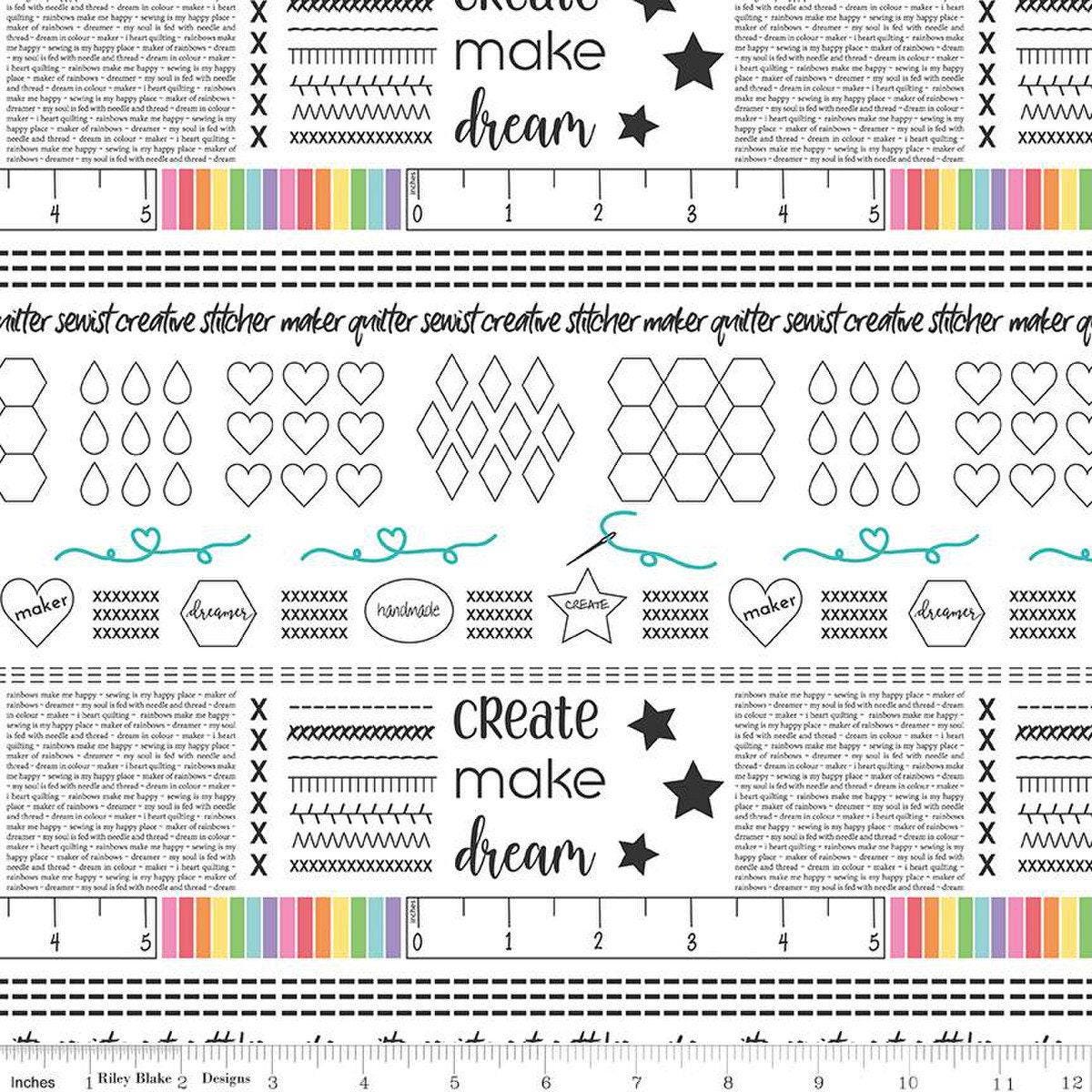 Make Main in White - 1/2 Yard Increments, Cut Continuously - by Kristy Lea of Quiet Play for Riley Blake Designs