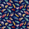 Route 66 Classic Cars in Navy - 1/2 Yard Increments, Cut Continuously - by Michael Miller