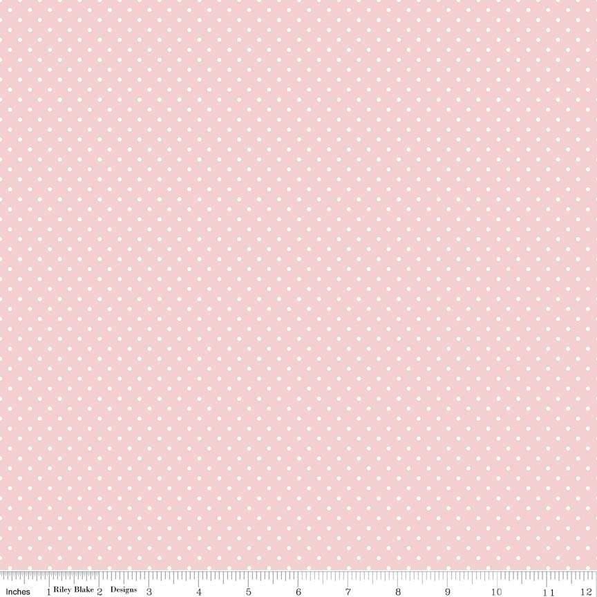 Swiss Dot Baby Pink - 1/2 Yard Increments, Cut Continuously - by Riley Blake Designs