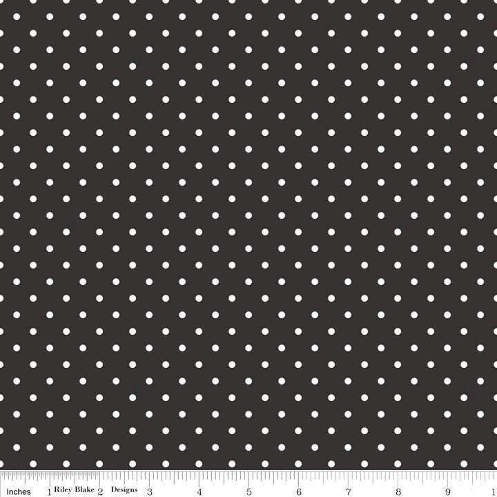 Swiss Dot Black - 1/2 Yard Increments, Cut Continuously - by Riley Blake Designs