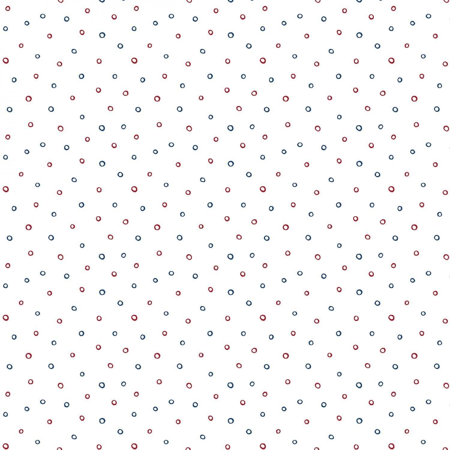 Colors of Summer Dots in White - 1/2 Yard Increments, Cut Continuously - by Jackie Decker for Wilmington Prints