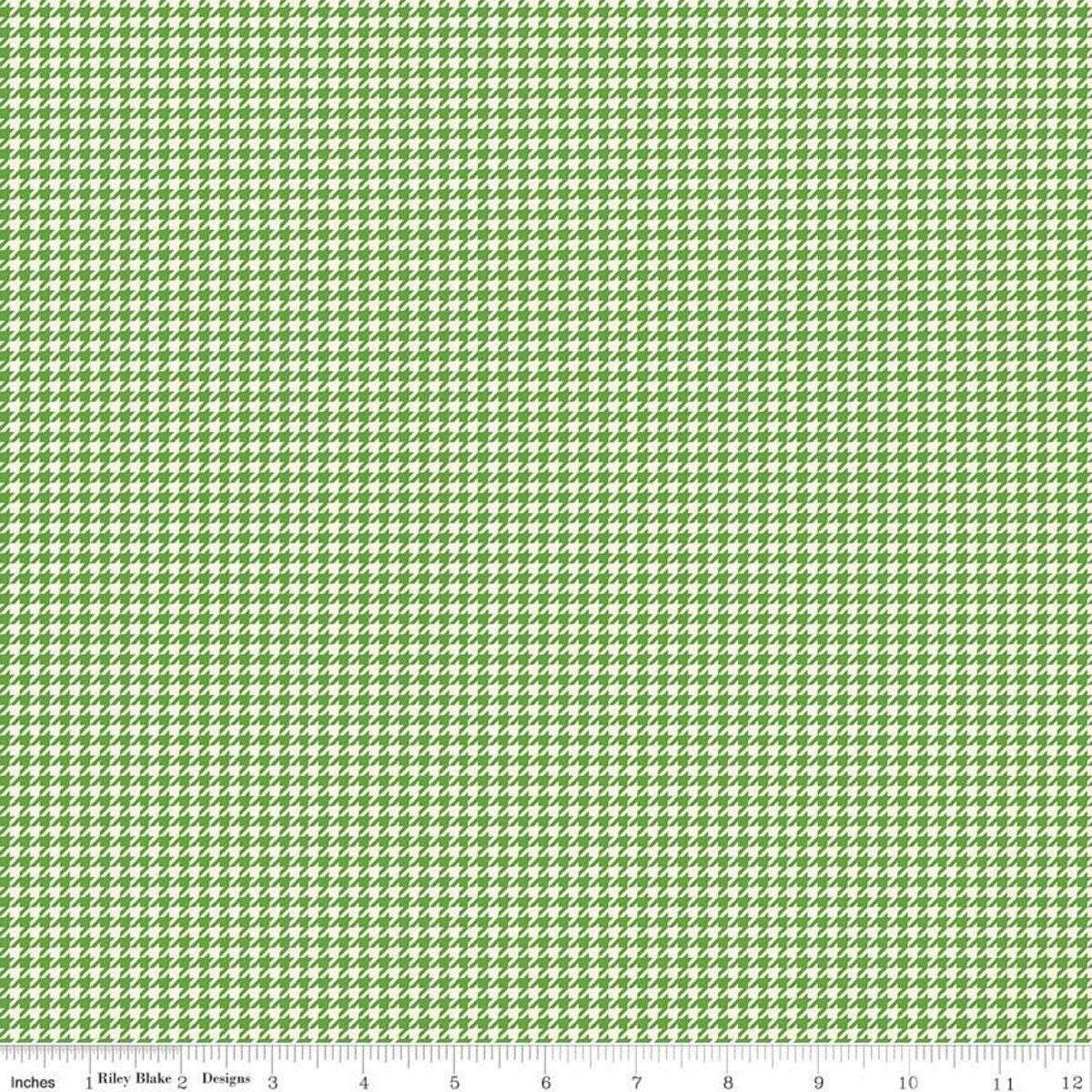 Clearance- Oh Happy Day! Houndstooth Green - 1/2 Yard Increments, Cut Continuously - by Sandy Gervais for Riley Blake Designs
