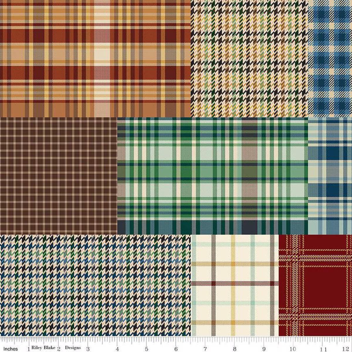 Plaid-Venture Club Plaids Cheater Print in Multi - 1/2 Yard Increments, Cut Continuously - by Riley Blake Designs