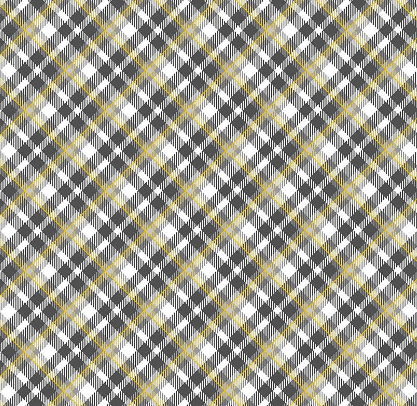 Silver and Gold Metallic Plaid - 1/2 Yard Increments, Cut Continuously - by Timeless Treasures