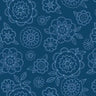 Colors of Summer Large Floral in Navy - 1/2 Yard Increments, Cut Continuously - by Jackie Decker for Wilmington Prints