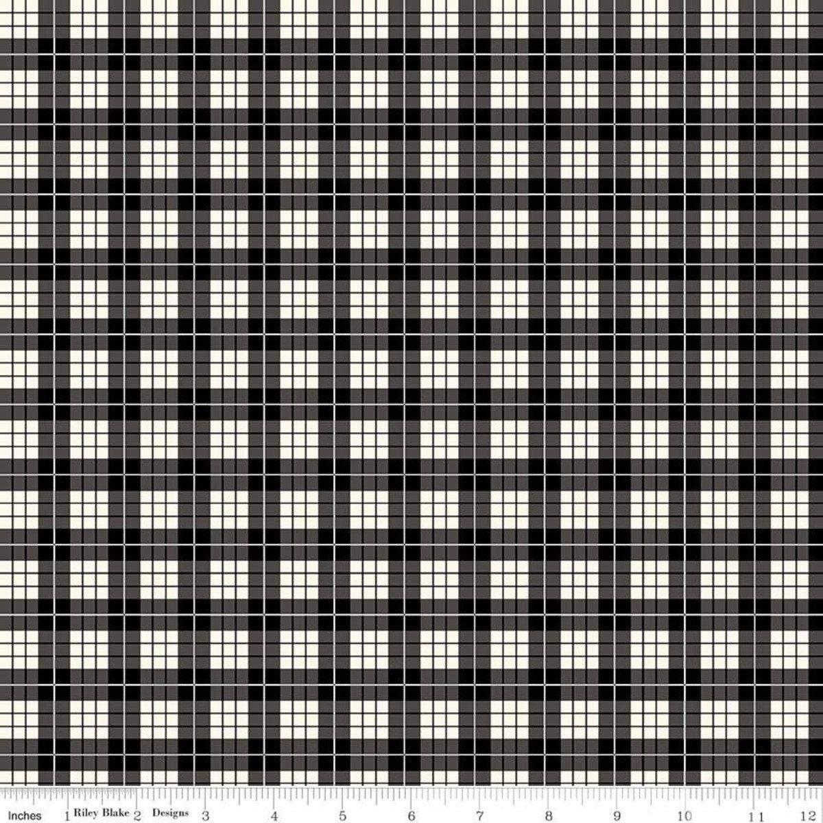 Wild At Heart Plaid in Black - 1/2 Yard Increments, Cut Continuously - by Lori Whitlock for Riley Blake Designs