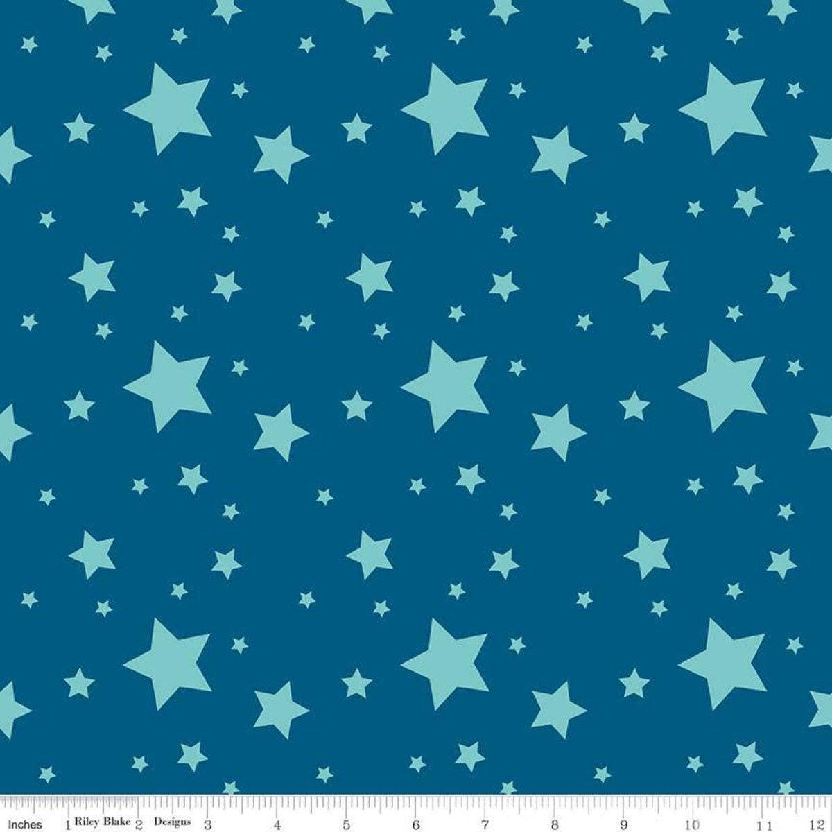 Clearance- Starlight in Dark Blue - 1/2 Yard Increments, Cut Continuously - by Quiet Play for Riley Blake Designs