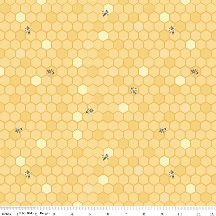 Sunshine and Sweet Tea Honeycomb in Sunshine - 1/2 Yard Increments, Cut Continuously - by Amanda Castor for Riley Blake Designs