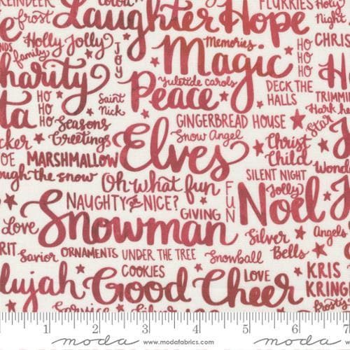 Comfort and Joy in Cloud Red - 1/2 Yard Increments, Cut Continuously - by Create Joy Project for Moda Fabrics