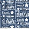 Let Freedom Soar Text in Blue - 1/2 Yard Increments, Cut Continuously - by Tara Reed for Riley Blake Designs