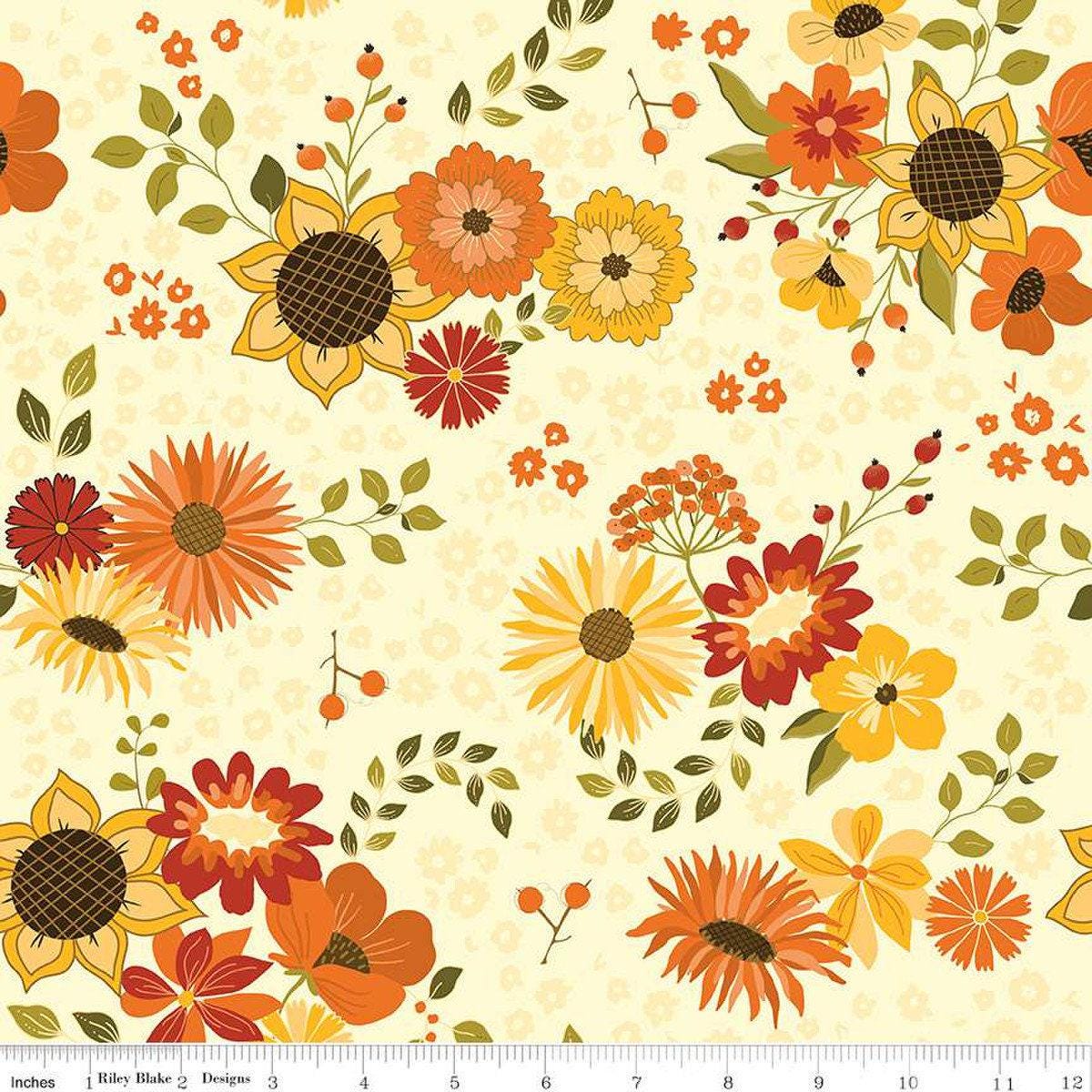 Fall's in Town Main in Cream - 1/2 Yard Increments, Cut Continuously - by Sandy Gervais for Riley Blake Designs