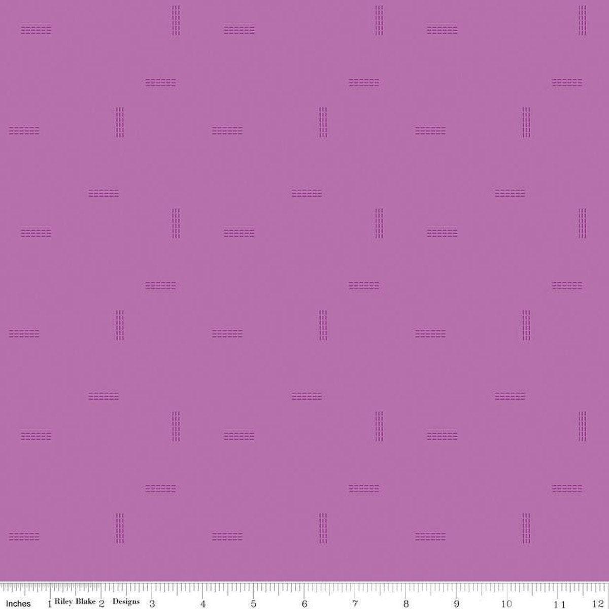 Make Stitched Up in Violet - 1/2 Yard Increments, Cut Continuously - by Kristy Lea of Quiet Play for Riley Blake Designs