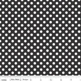 Small Dot Black - 1/2 Yard Increments, Cut Continuously - by Riley Blake Designs