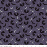 Spooky Hollow Bats in Eggplant Sparkle - 1/2 Yard Increments, Cut Continuously - by Melissa Mortenson for Riley Blake Designs