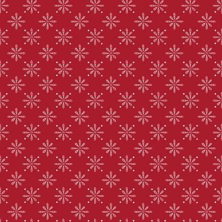 Colors of Summer Floral Foulard in Red - 1/2 Yard Increments, Cut Continuously - by Jackie Decker for Wilmington Prints