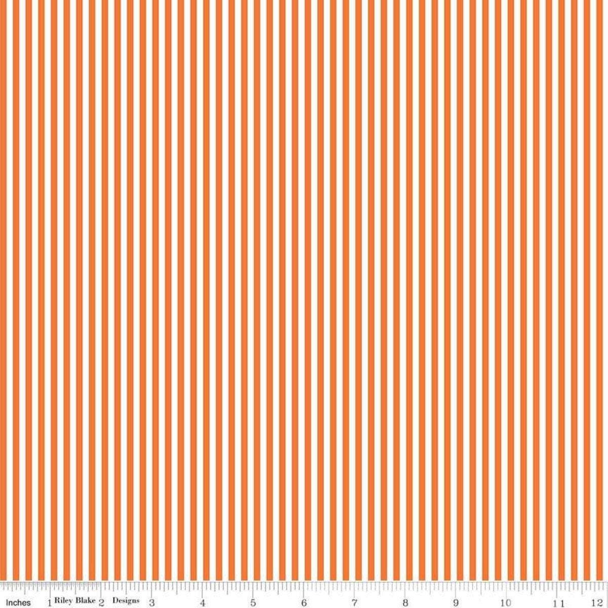 Orange Stripe 1/8th Inch - 1/2 Yard Increments, Cut Continuously - by Riley Blake Designs