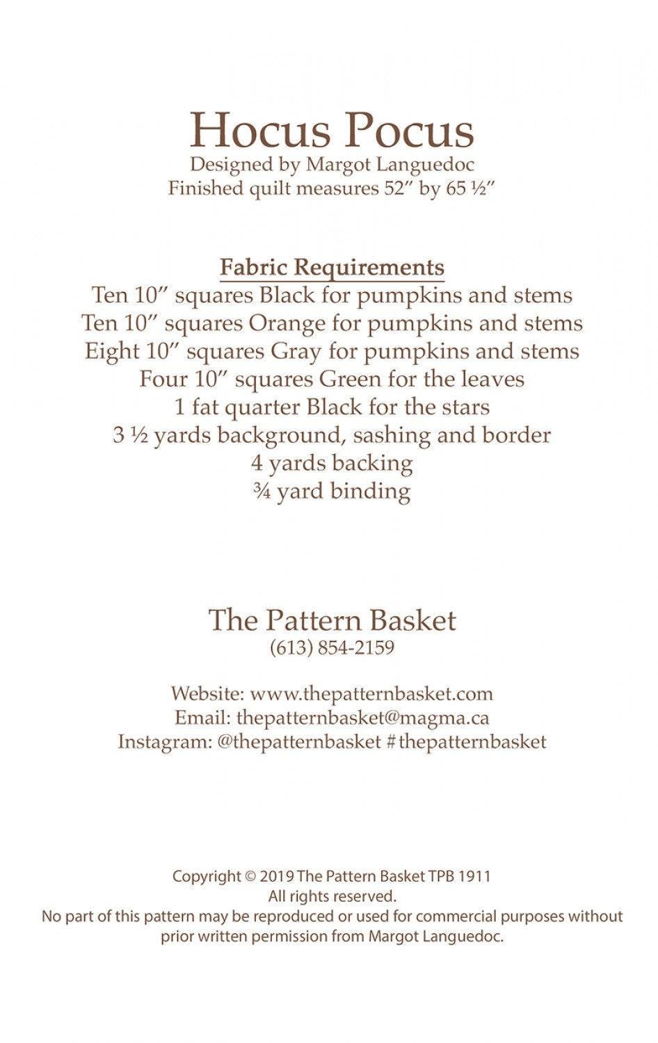 Hocus Pocus Quilt Pattern by The Pattern Basket
