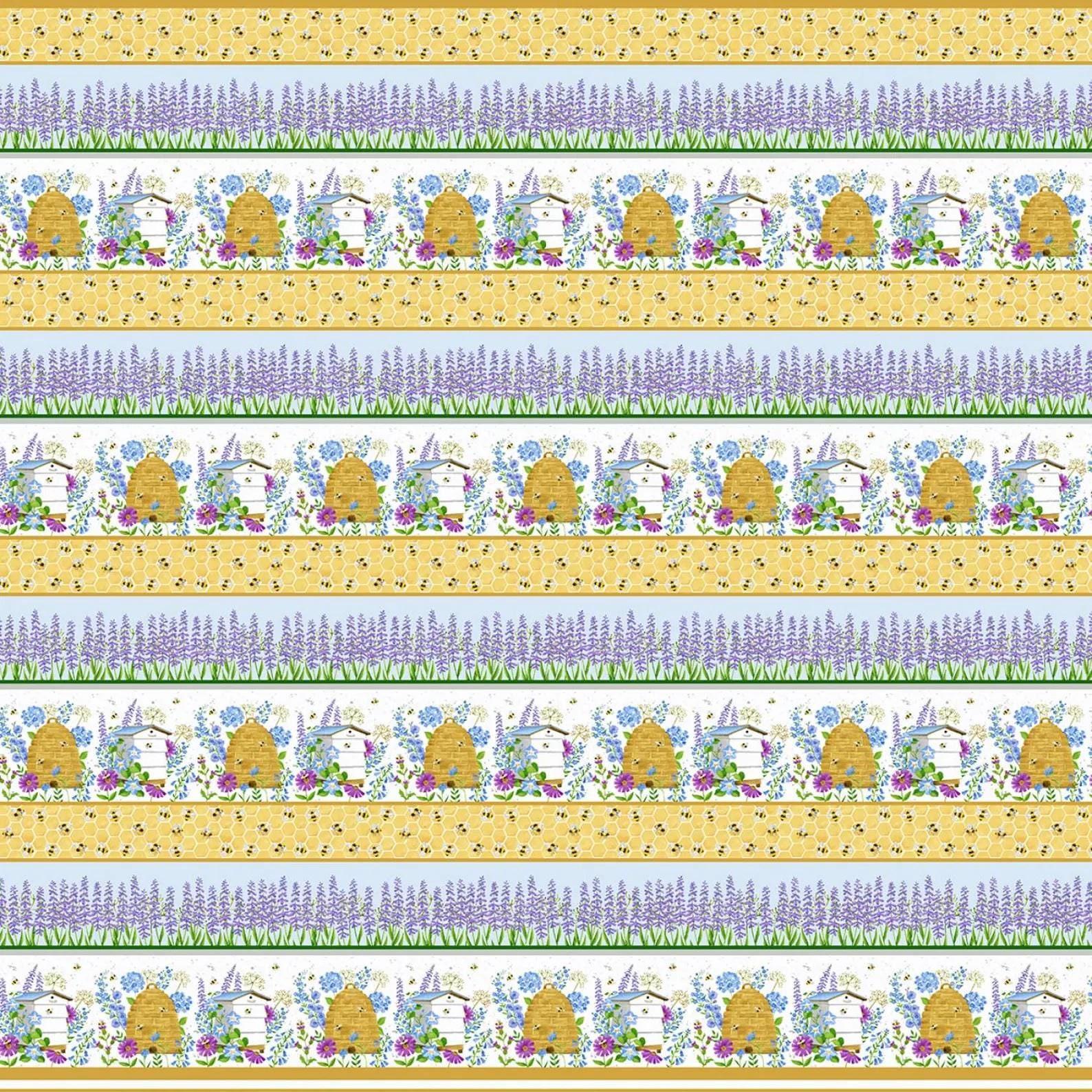Buzzy Bee Multi Striped Border - 1/2 Yard Increments, Cut Continuously - by Henry Glass