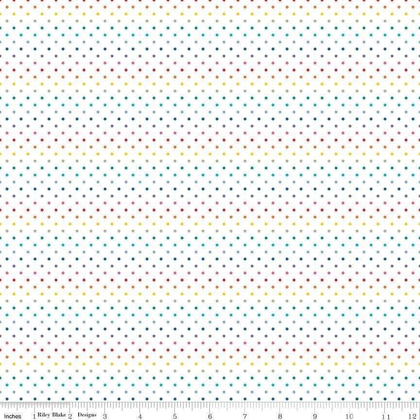 Swiss Dot Rainbow - 1/2 Yard Increments, Cut Continuously - by Riley Blake Designs