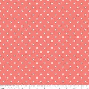 Bee Basics X Coral - 1/2 Yard Increments, Cut Continuously - by Lori Holt for Riley Blake Designs