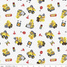 CAT® Junior Crew™ Toys in White - 1/2 Yard Increments, Cut Continuously - by Riley Blake Designs