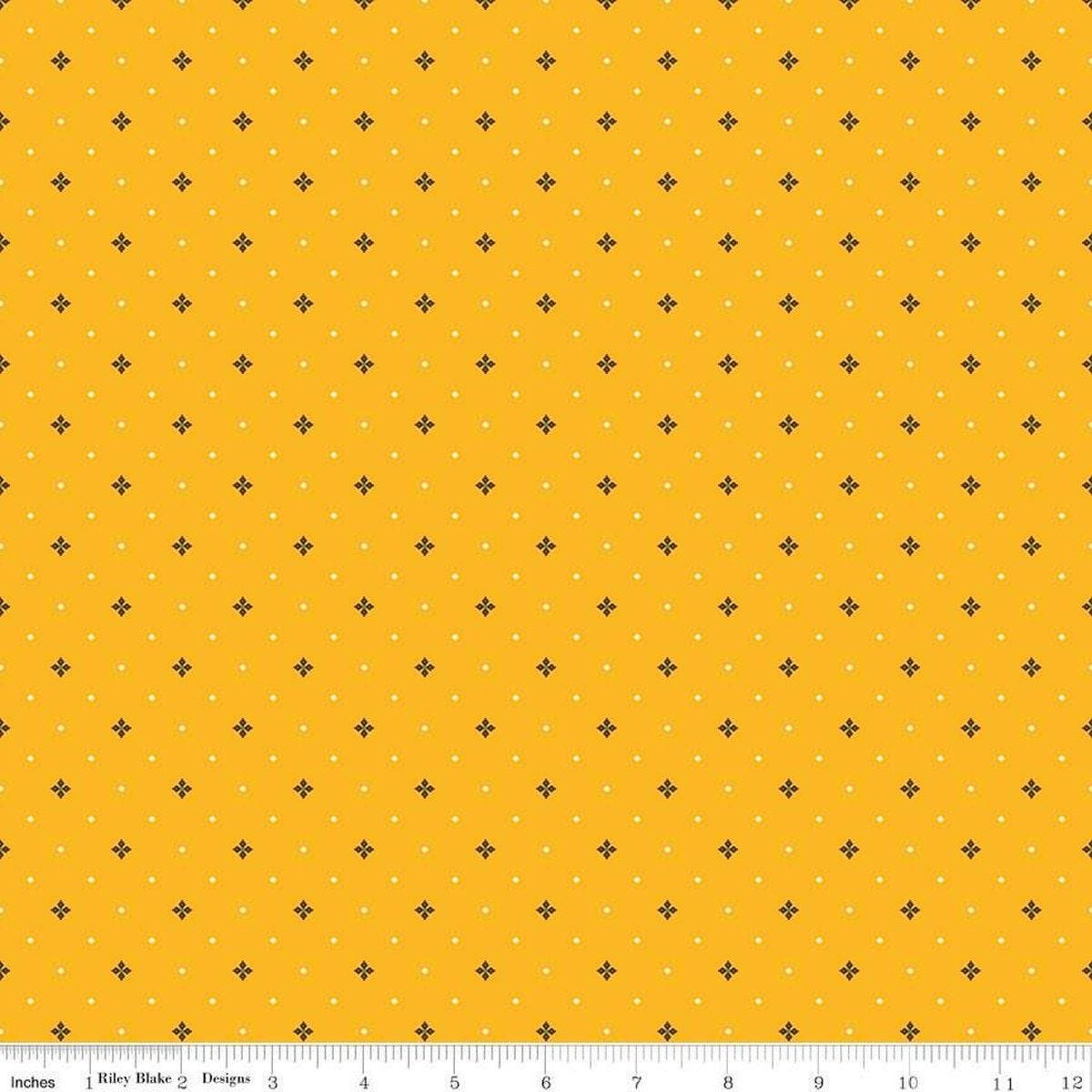 Awesome Autumn Ditsy in Saffron - 1/2 Yard Increments, Cut Continuously - by Sandy Gervais for Riley Blake Designs