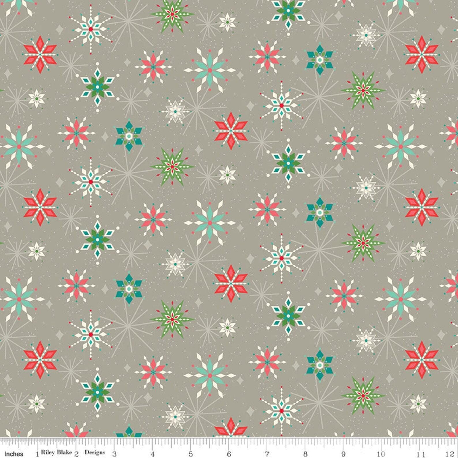 Clearance: Winter Wonder Snowflakes in Gray - 1/2 Yard Increments, Cut Continuously - by Heather Peterson for Riley Blake Designs