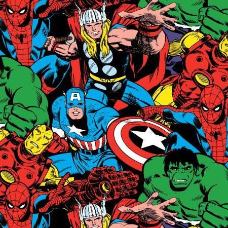 Marvel Comic Pack Fabric - 1/2 Yard Increments, Cut Continuously - by Springs Creative