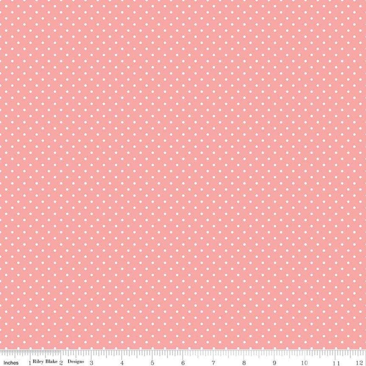 Swiss Dot Coral - 1/2 Yard Increments, Cut Continuously - by Riley Blake Designs