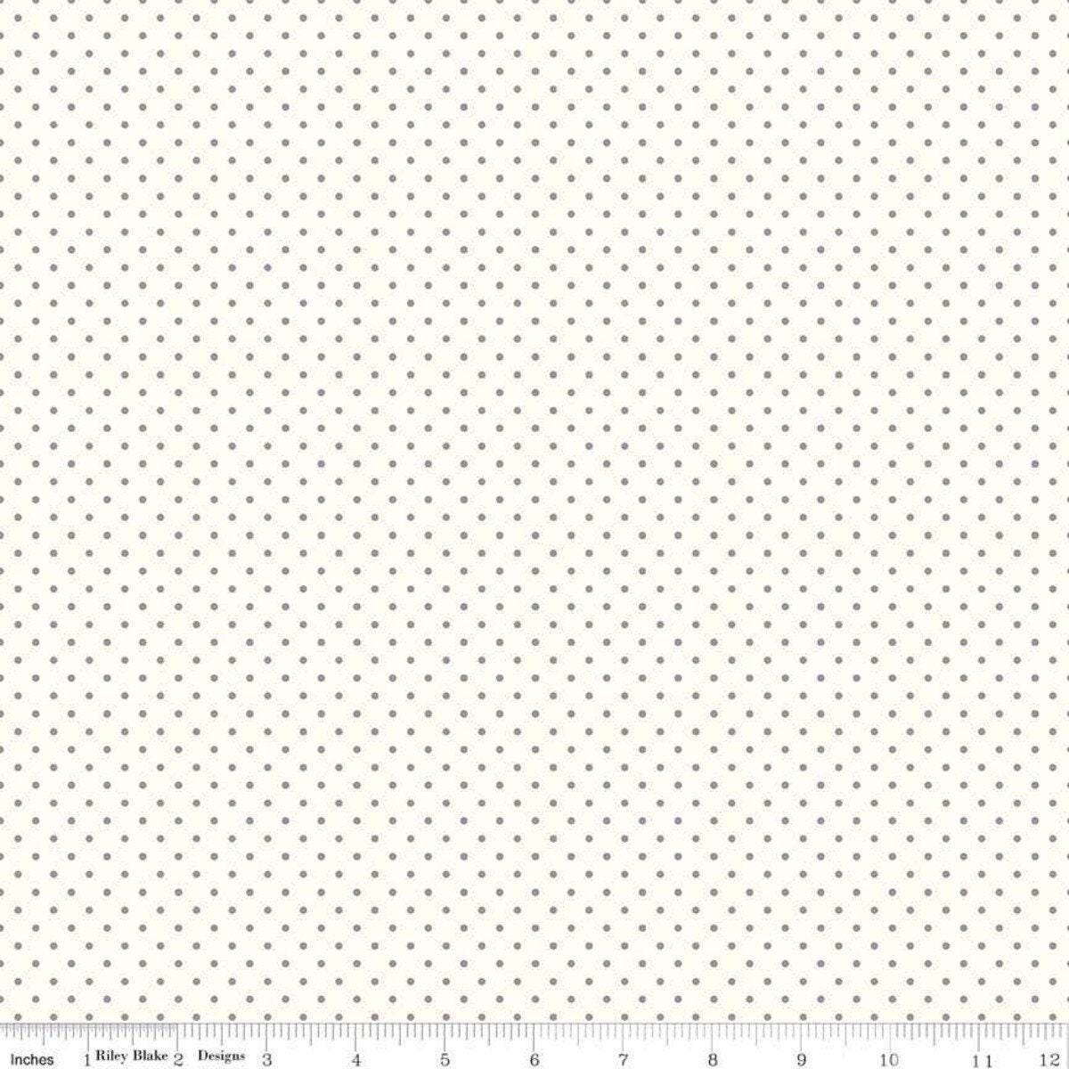 Gray Swiss Dot on Cream - 1/2 Yard Increments, Cut Continuously - by Riley Blake Designs