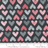 Flirt Hearts in Black - 1/2 Yard Increments, Cut Continuously - by Sweetwater for Moda Fabrics
