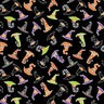 Chills and Thrills Black Hocus Pocus Hats - 1/2 Yard Increments, Cut Continuously - by Kanvas Collection for Bernatex Fabrics