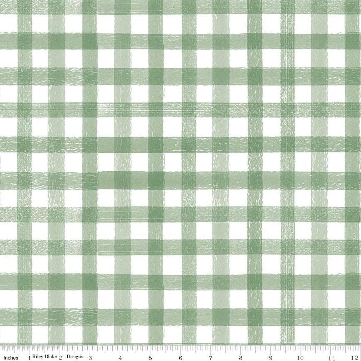 Homemade Gingham in Sage - 1/2 Yard Increments, Cut Continuously - by Echo Park Paper Co. for Riley Blake Designs