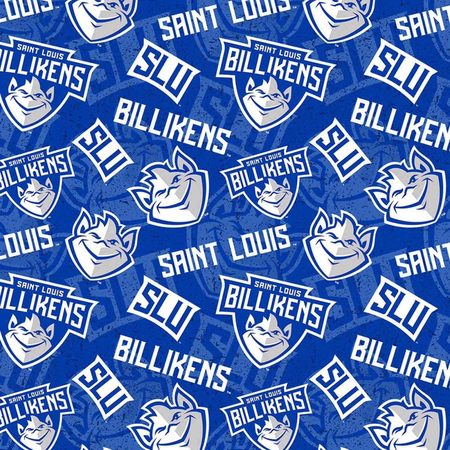 NCAA St. Louis Billikens Tone on Tone Fabric - 1/2 Yard Increments, Cut Continuously