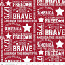 Let Freedom Soar Text in Red - 1/2 Yard Increments, Cut Continuously - by Tara Reed for Riley Blake Designs