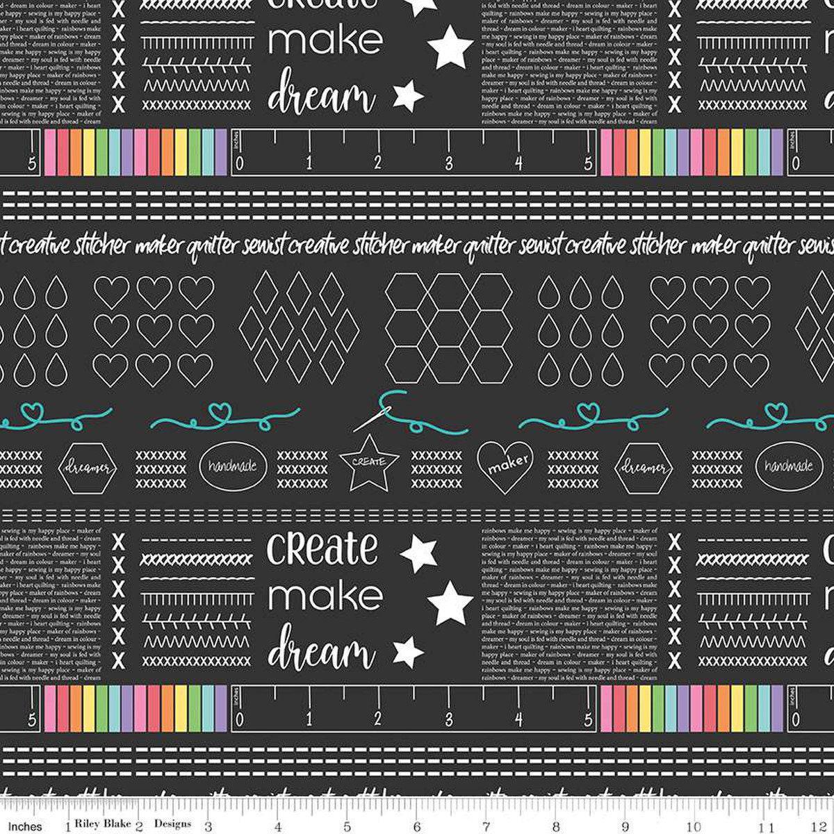 Make Main in Black - 1/2 Yard Increments, Cut Continuously - by Kristy Lea of Quiet Play for Riley Blake Designs