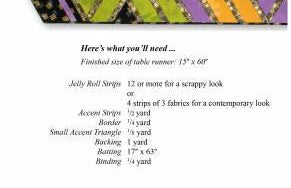 Greased Lightning Table Runner Pattern by Tiger Lily Press