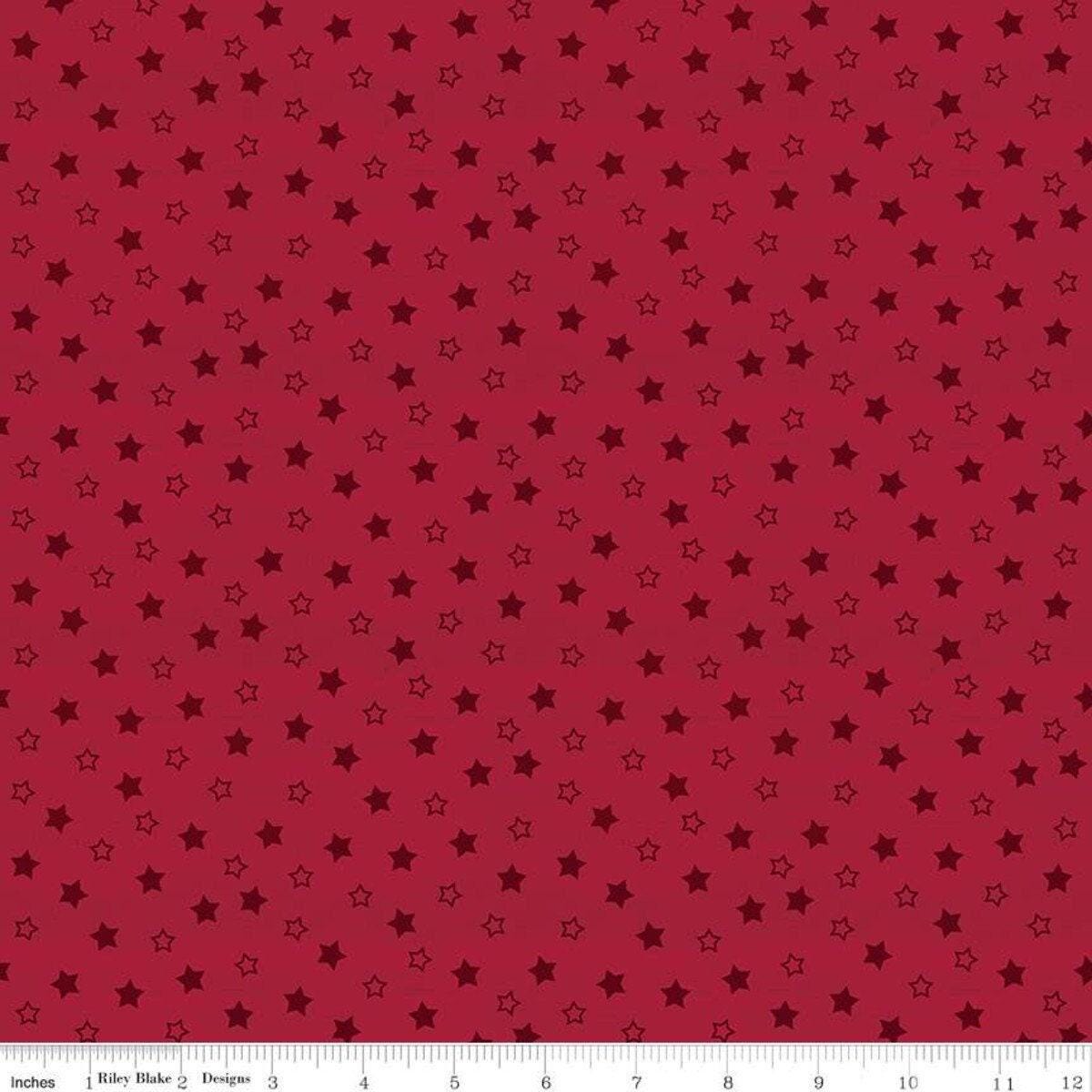 Let Freedom Soar Stars in Red - 1/2 Yard Increments, Cut Continuously - by Tara Reed for Riley Blake Designs
