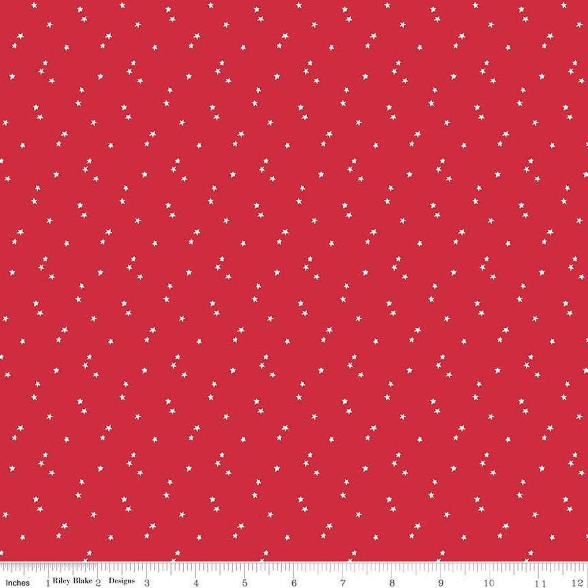 Red Stars Seasonal Basics - 1/2 Yard Increments, Cut Continuously - by Christopher Thompson for Riley Blake Designs