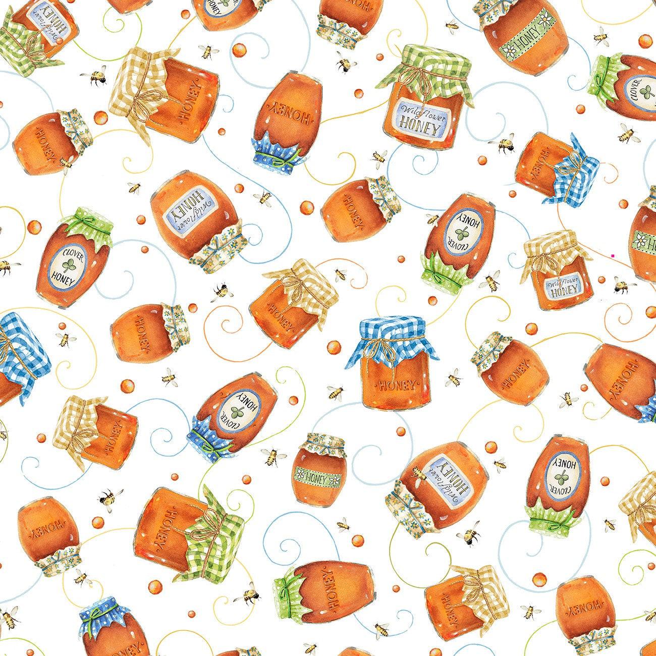 Garden Buzz Honey Jar Toss - 1/2 Yard Increments, Cut Continuously - by Sandy Clough for P&B Textiles