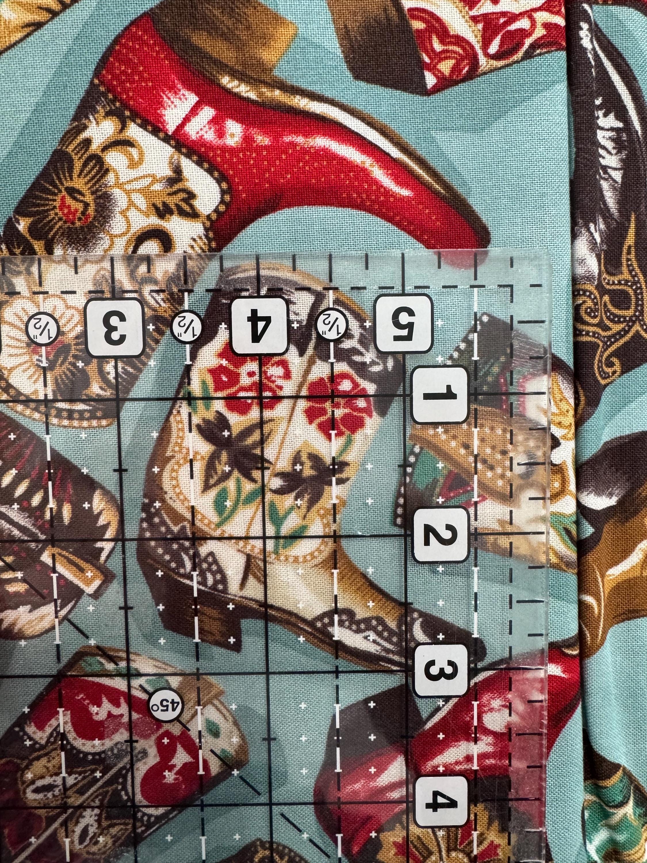Boot Scootin Saddle Ranch Boots in Pond - 1/2 Yard Increments, Cut Continuously - by Moda Fabrics