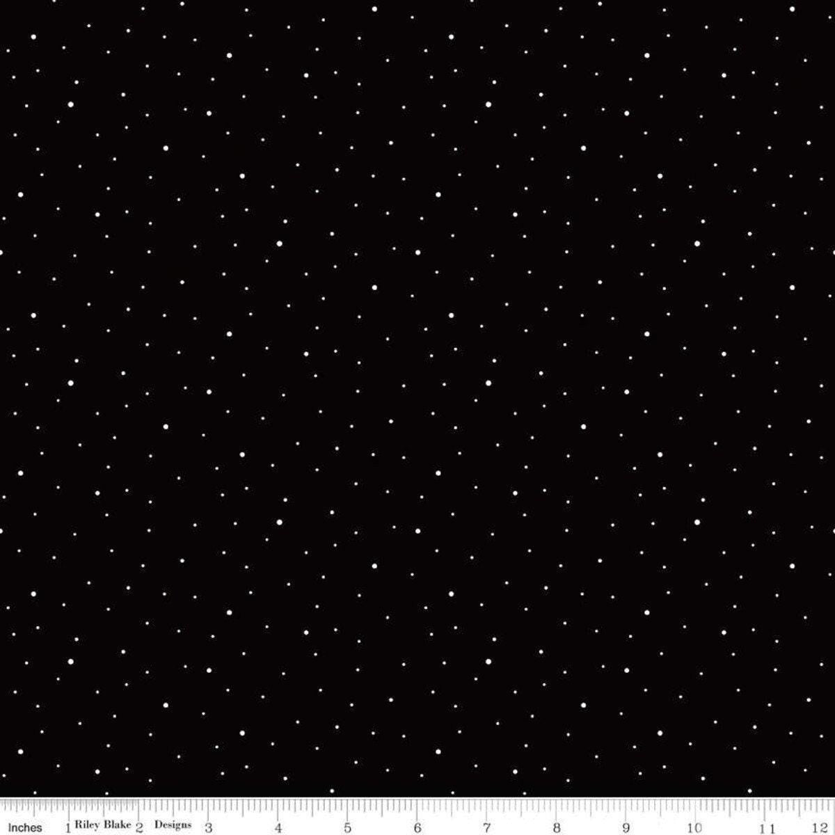 Black Dapple Dot - 1/2 Yard Increments, Cut Continuously - by Riley Blake Designs